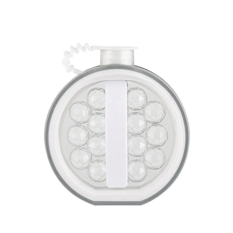 2 In 1 portable plastic ice bottle cold kettle 800ml in blue with handle and ice grid maker