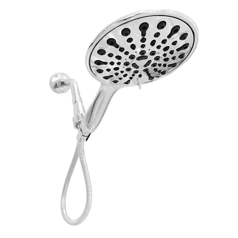 Portable handheld shower head with six spray functions and electroplated finish