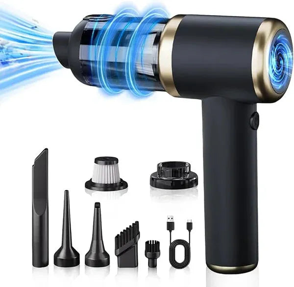 Black Gold rechargeable mini handheld vacuum cleaner with 5V rated voltage for car and household dust removal