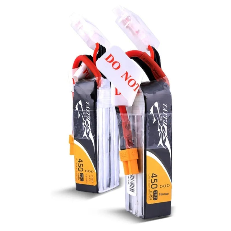 Tattu 450mAh 75C 14.8V soft bag lithium battery with XT30 connector for FPV drone