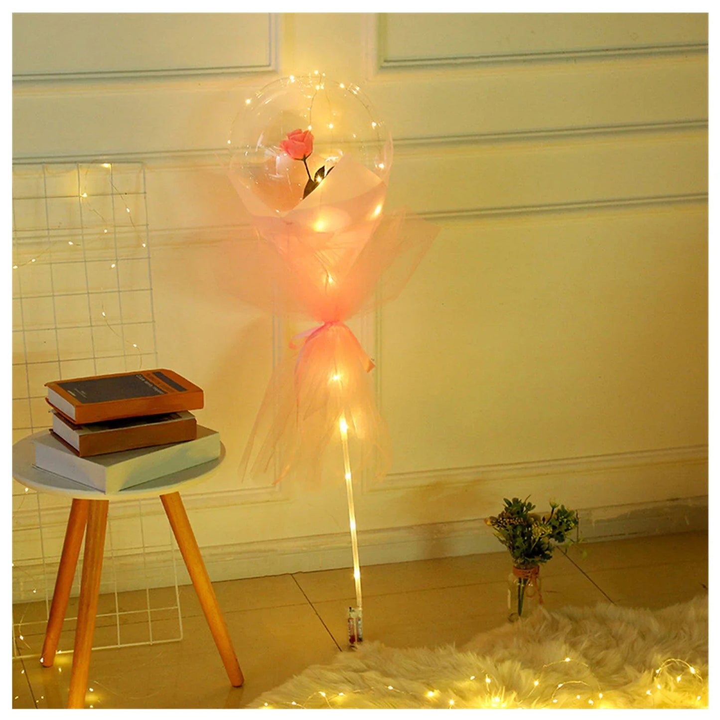 Luminous Balloon Rose Bouquet with LED lighting creating a magical ambiance for celebrations