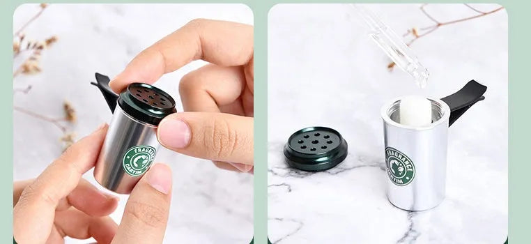 Silver alloy coffee cup shaped solid perfume seat for Gulong fragrance with natural plant extract