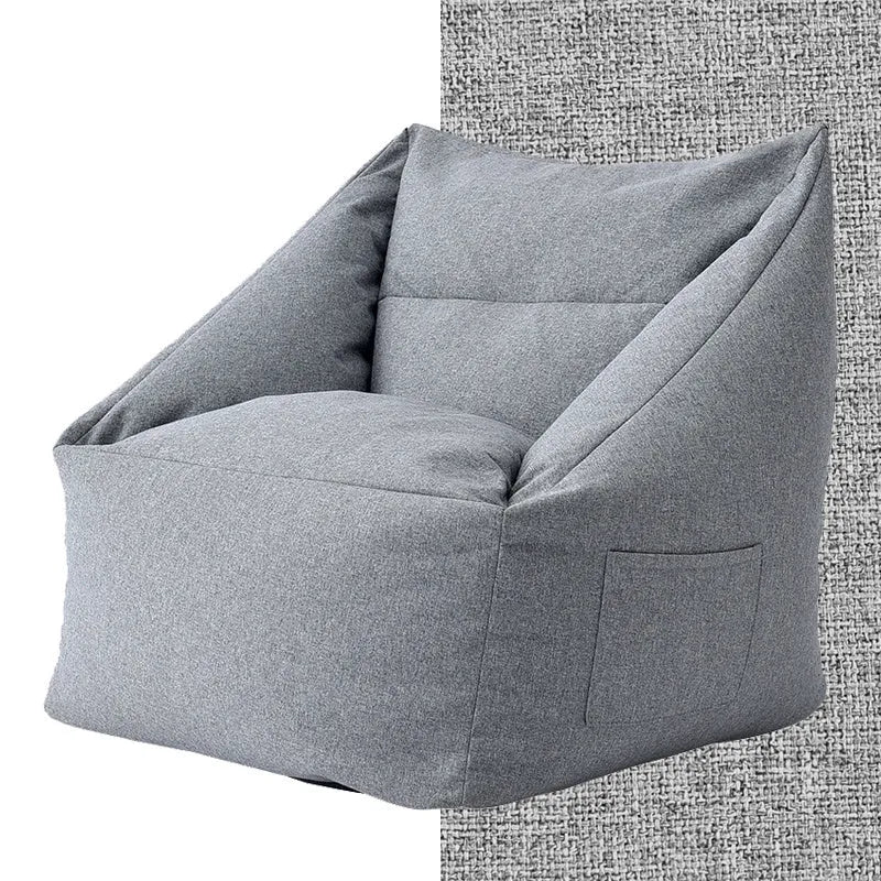 Fabric bedroom lazy sofa leisure chair in charcoal grey with compact 66x66x70cm size