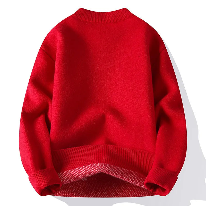 Men's loose fit knitted pullover jumper in grey with ribbed hemline detail