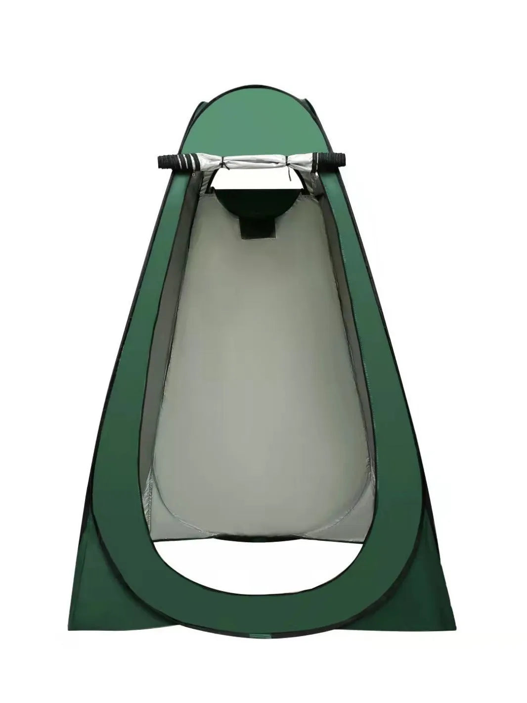 Outdoor camping changing tent with 190cm height shown with storage bag and ground anchoring accessories