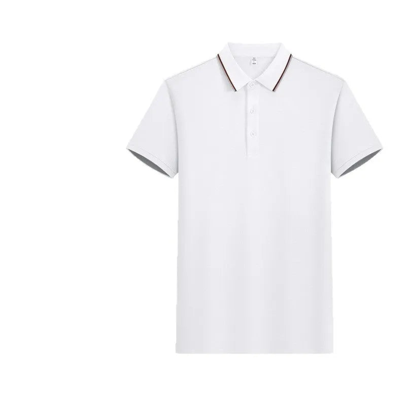 Mercerized cotton polo shirt with 7A antibacterial finish and sequins, short sleeve sports top, eight colours