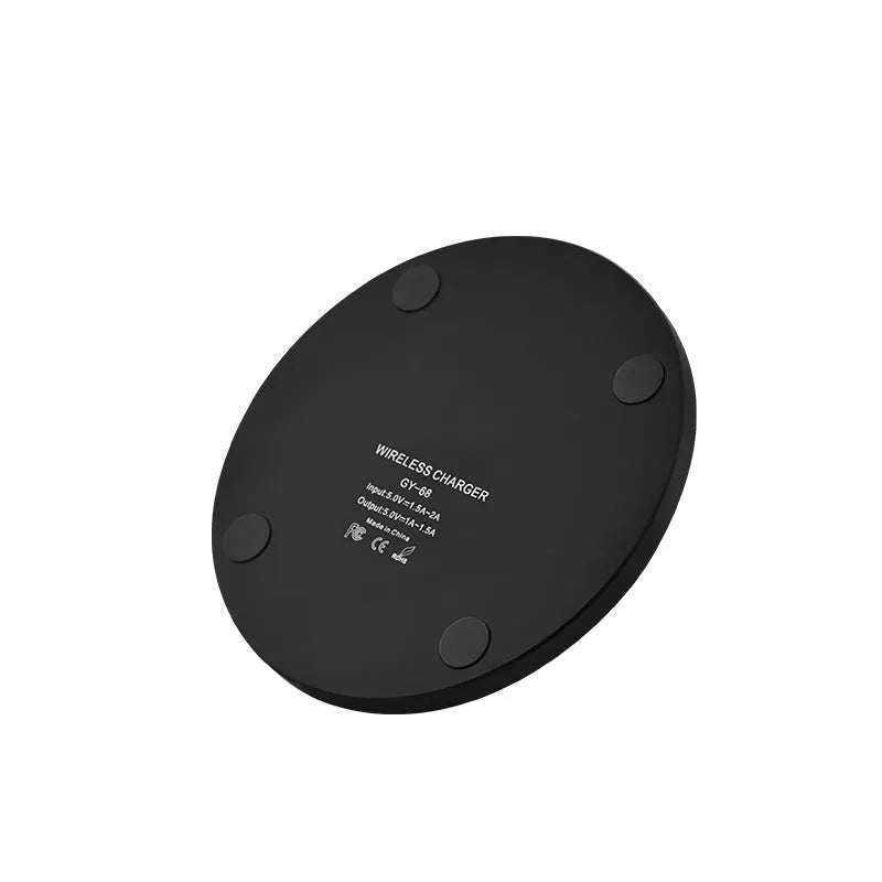 Ultra-thin square wireless charging pad in black, red, white, or yellow colour, showing slim 6.5mm profile.