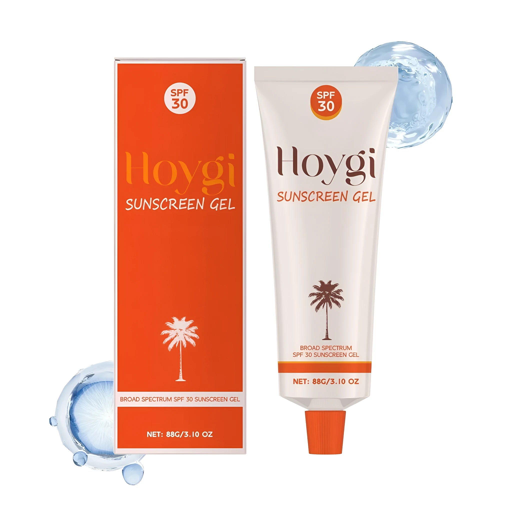 88g tube of moisturising sunscreen gel with coconut oil and titanium dioxide protection