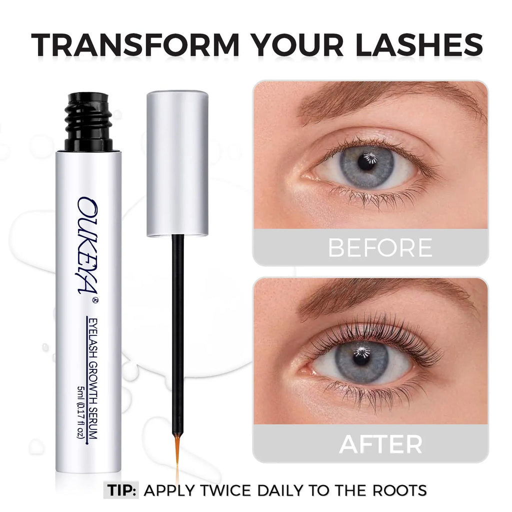 Silver 5ML bottle of eyelash growth essence nutrient solution for lash care and gentle repair