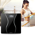 Black electronic bathroom scale with digital display for weight measurement up to 180 kg