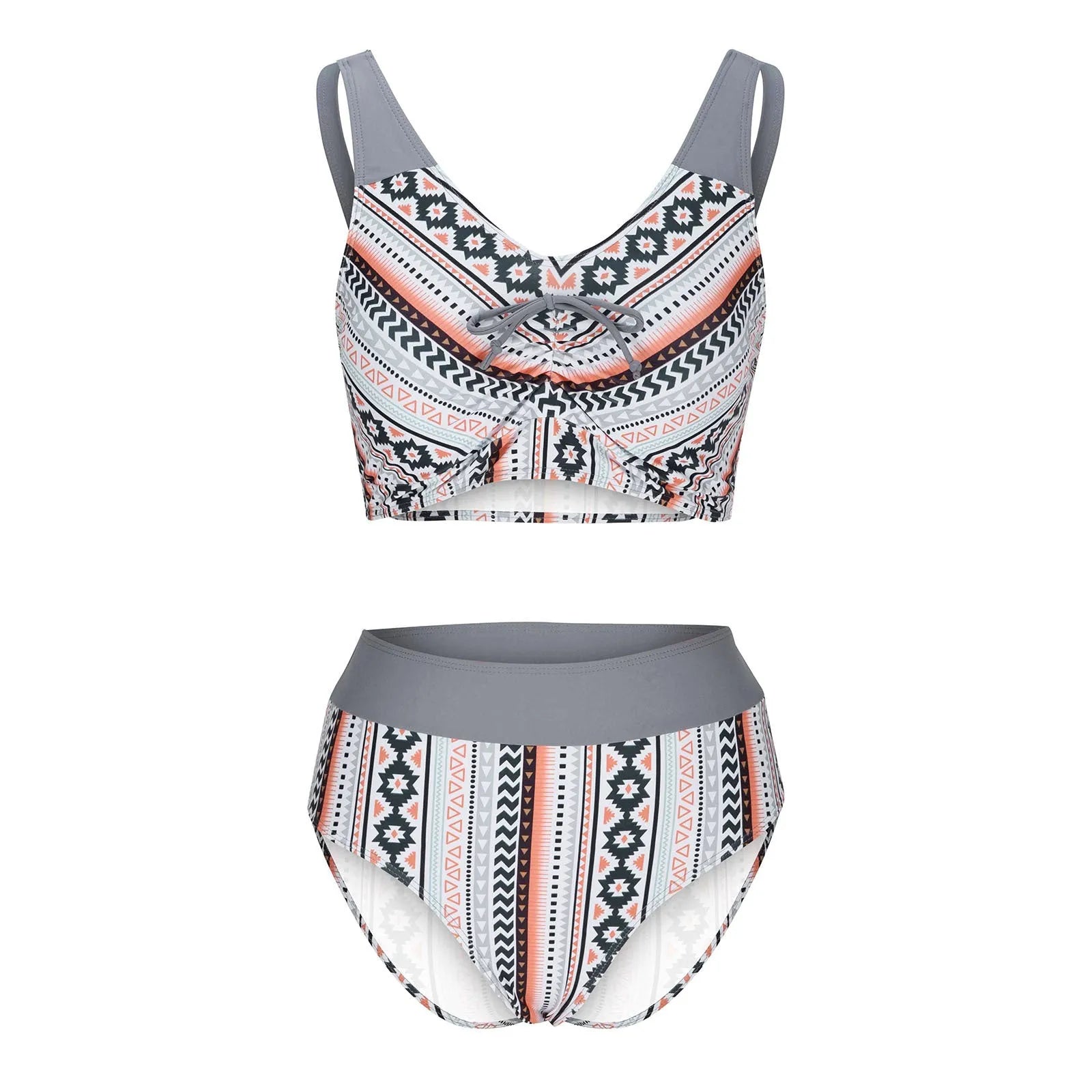 Blue women's one-piece swimsuit with cross-strap back, shown on a mannequin.