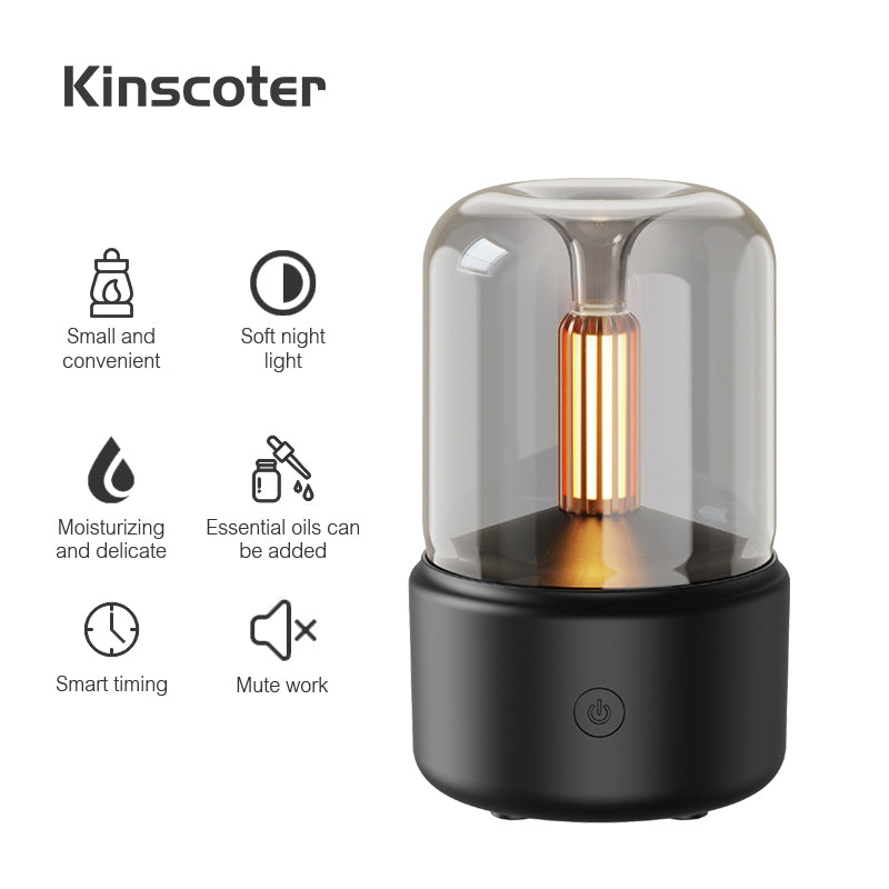 Creative Candle Light Aromatherapy Diffuser - Ambient USB Plug-in Humidifier & Essential Oil Burner for Bedroom