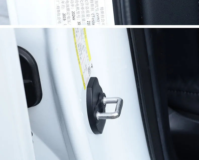 White ABS door lock protection cover set with limiter shells for home security fitting