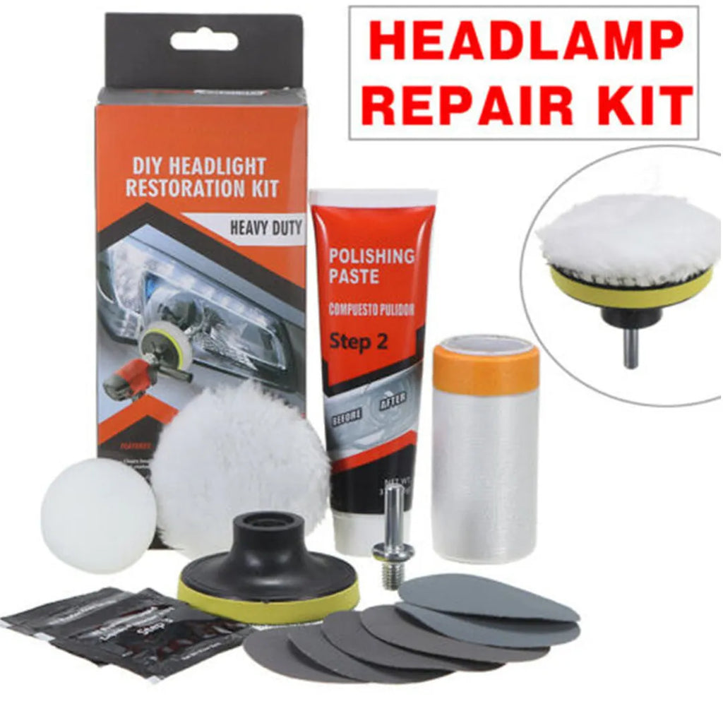 Carbon steel headlight repair tool for vehicle and machine maintenance measuring 15x15x5cm