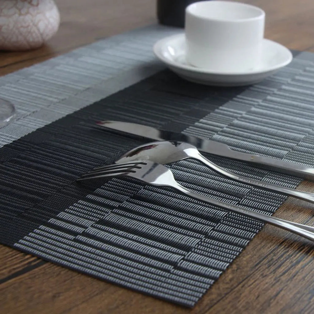PVC placemat in modern simplicity style with non-slip surface for dining table protection