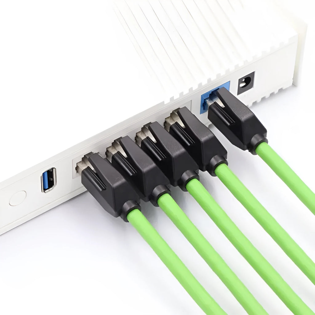 Gaorou Super Category 6 Gigabit double-shielded network cable in black with RJ45 connectors