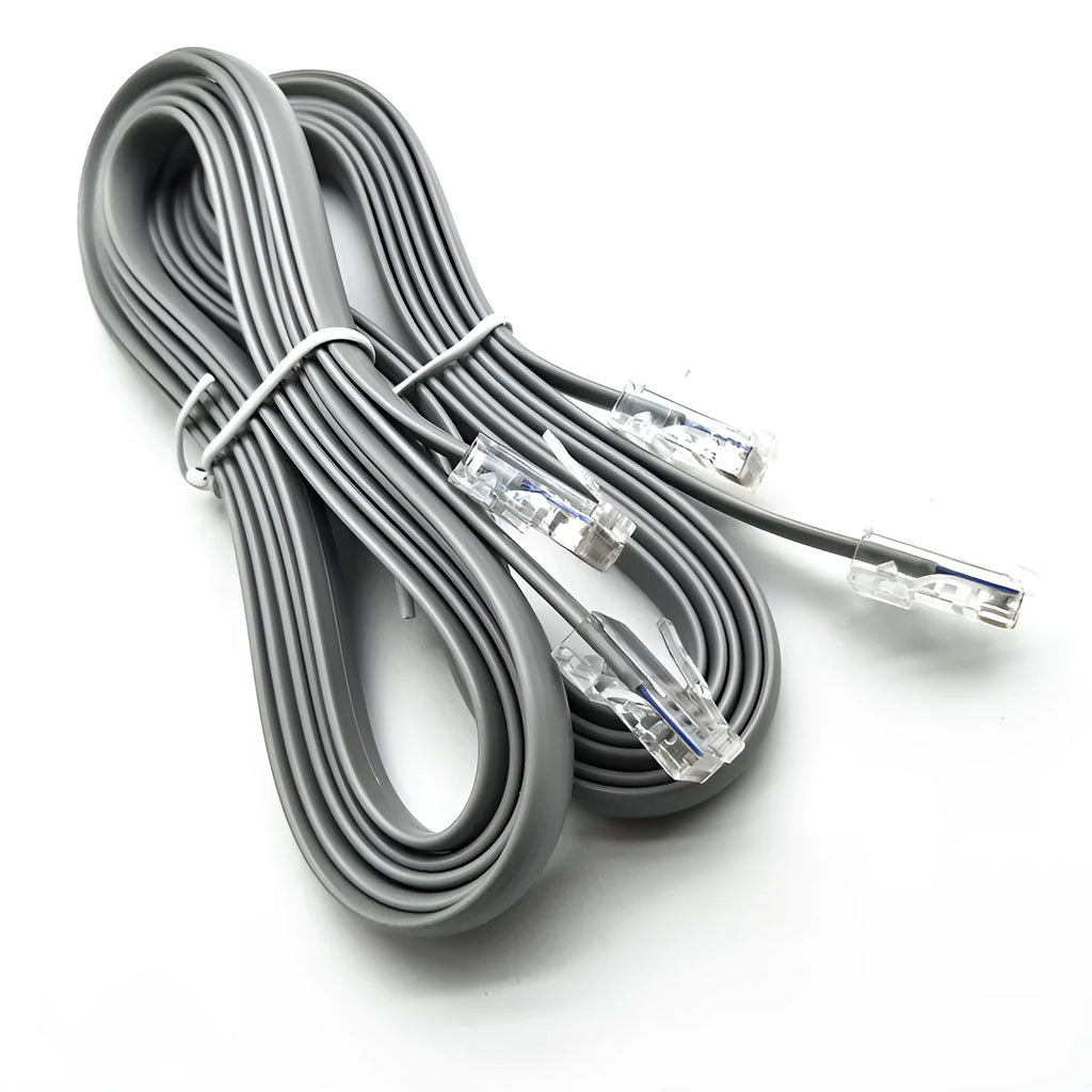 Silver grey CAT6 Ethernet patch cable with RJ45 connectors, 2 metres long