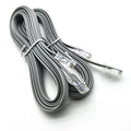 Silver grey CAT6 Ethernet patch cable with RJ45 connectors, 2 metres long