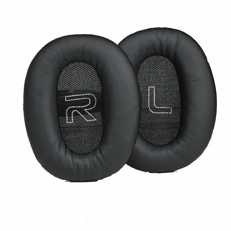 Black protein skin oval earphone sleeves for Walker W820BT headset, 2PC replacement covers