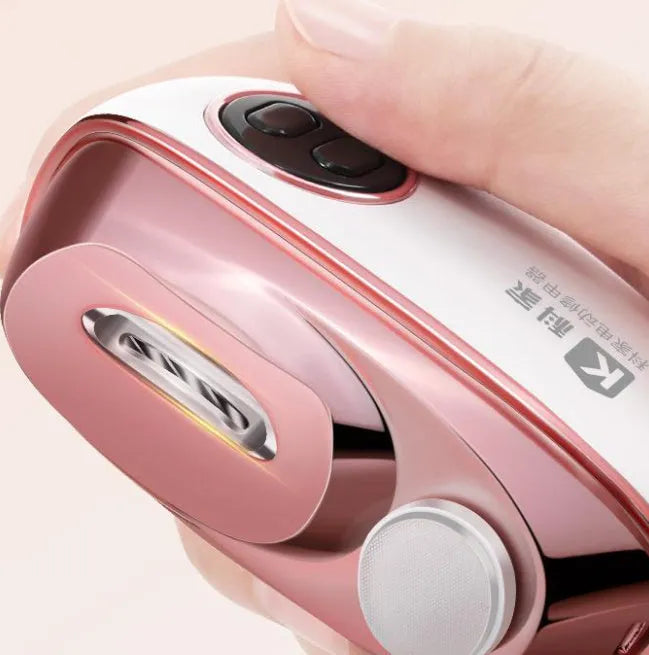 Blue electric nail clipper and automatic polish two-in-one tool with USB Type-C charging port