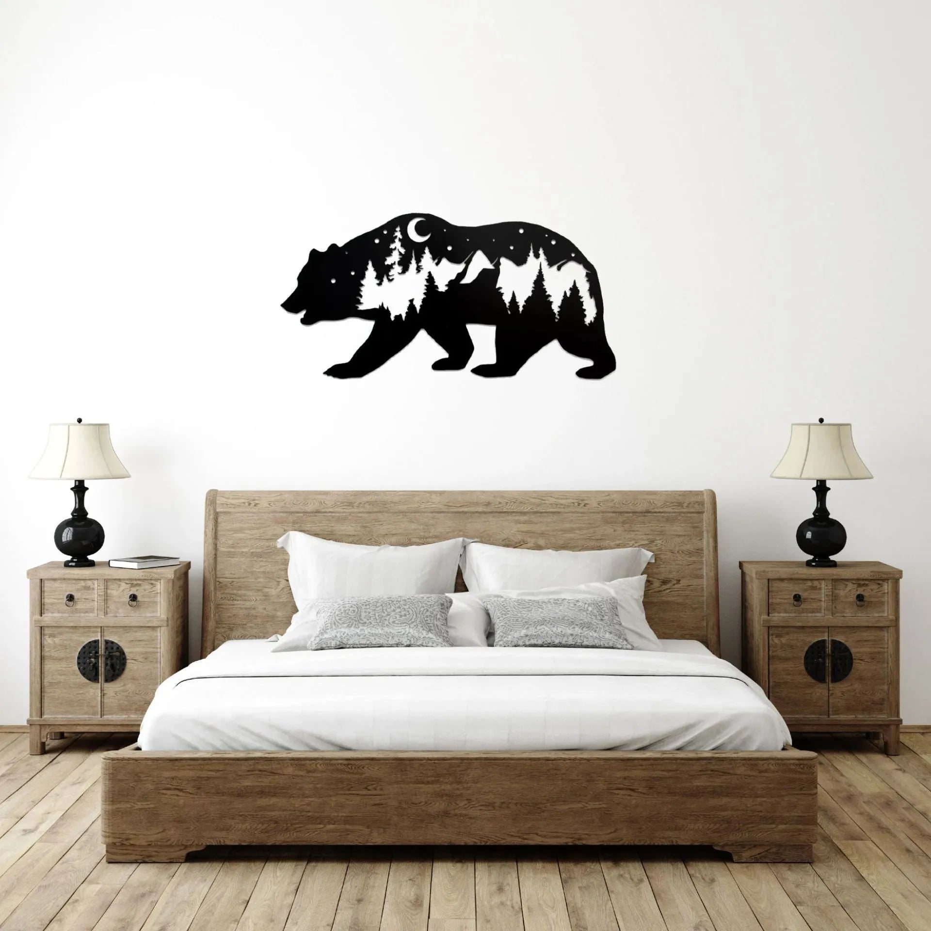 Metal animal letter lotus wall decoration in iron with modern simple style, available in multiple sizes