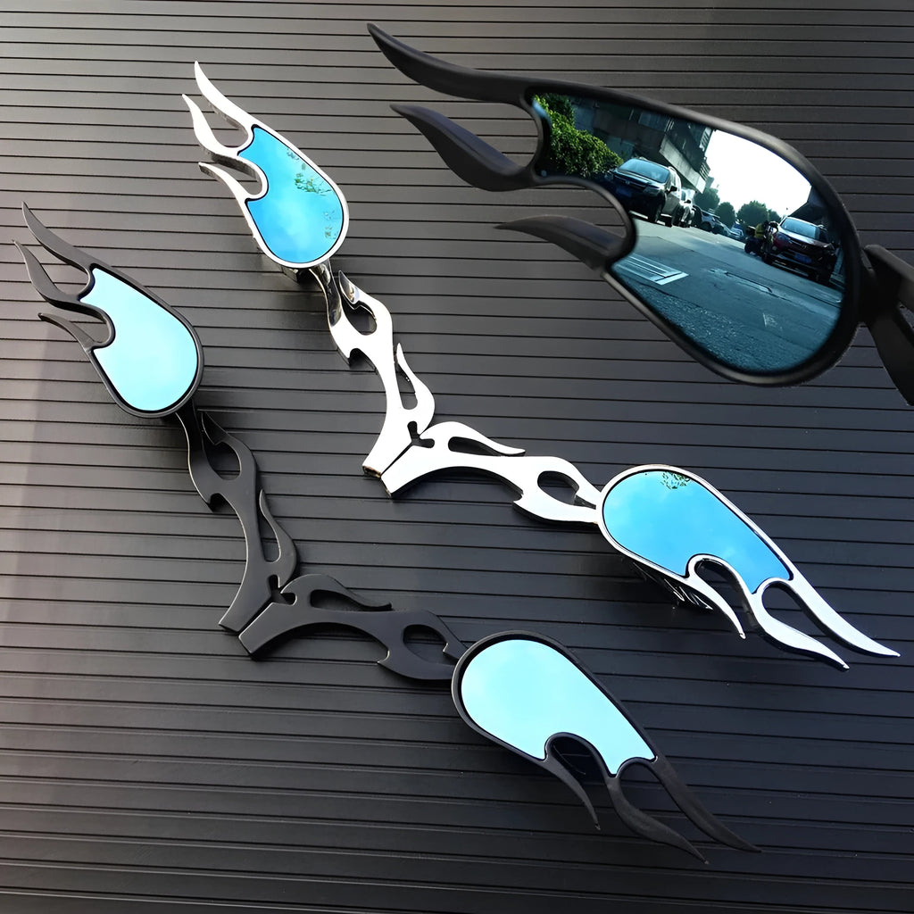 Universal convex rearview mirror pair with 16cm adjustable rods for motorcycle modifications
