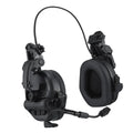 Tactical helmet style noise cancelling headphones with wired U-174 plug, ABS nylon construction, black colour