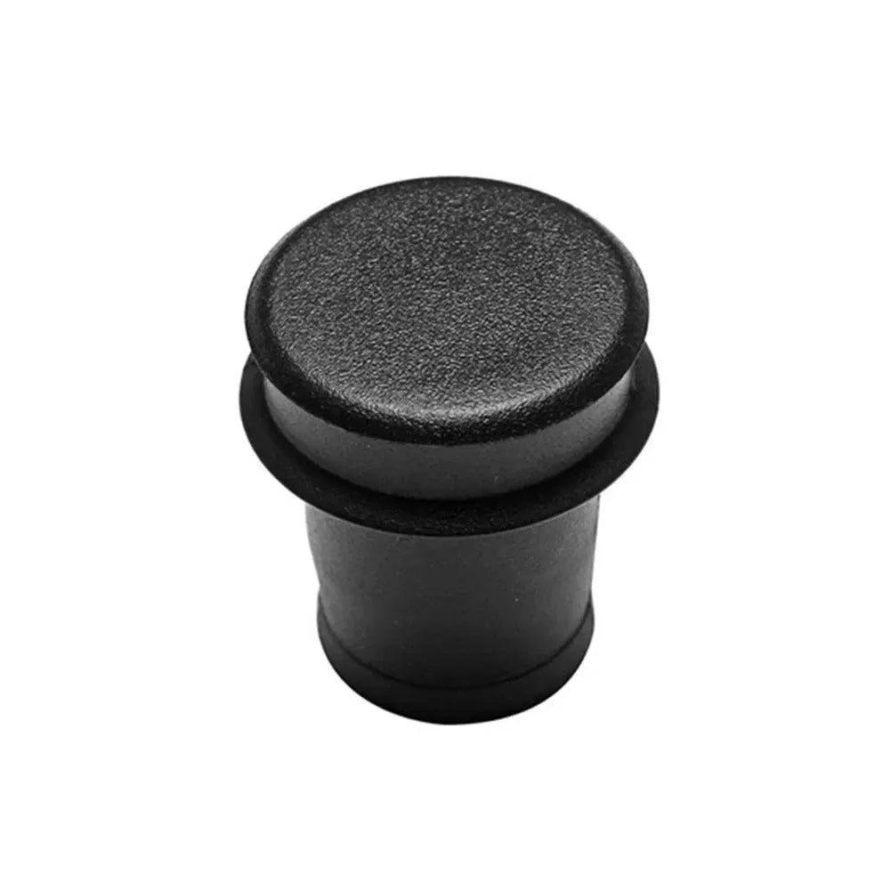 Black PVC car cigarette lighter dust plug for 12V socket protection.