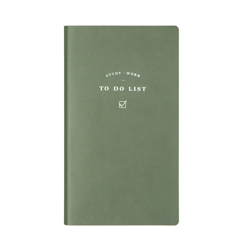 Simple style A6 portable todo list notebook with PU cover in macaron yellow, green, pink, or blue.