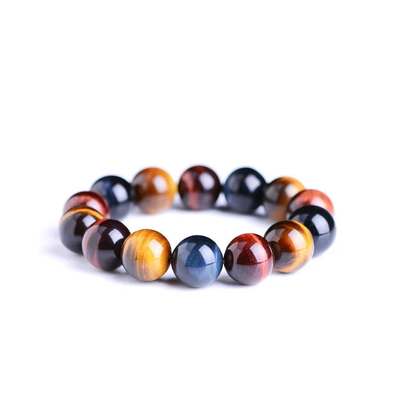 Handcrafted Tiger Eye Bracelet with Natural Crystal Stones and Buddha Beads