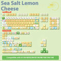 Custom PBT sublimation mechanical keyboard cap set in sea salt lemon cheese colour, 138 key or 158 key full set option