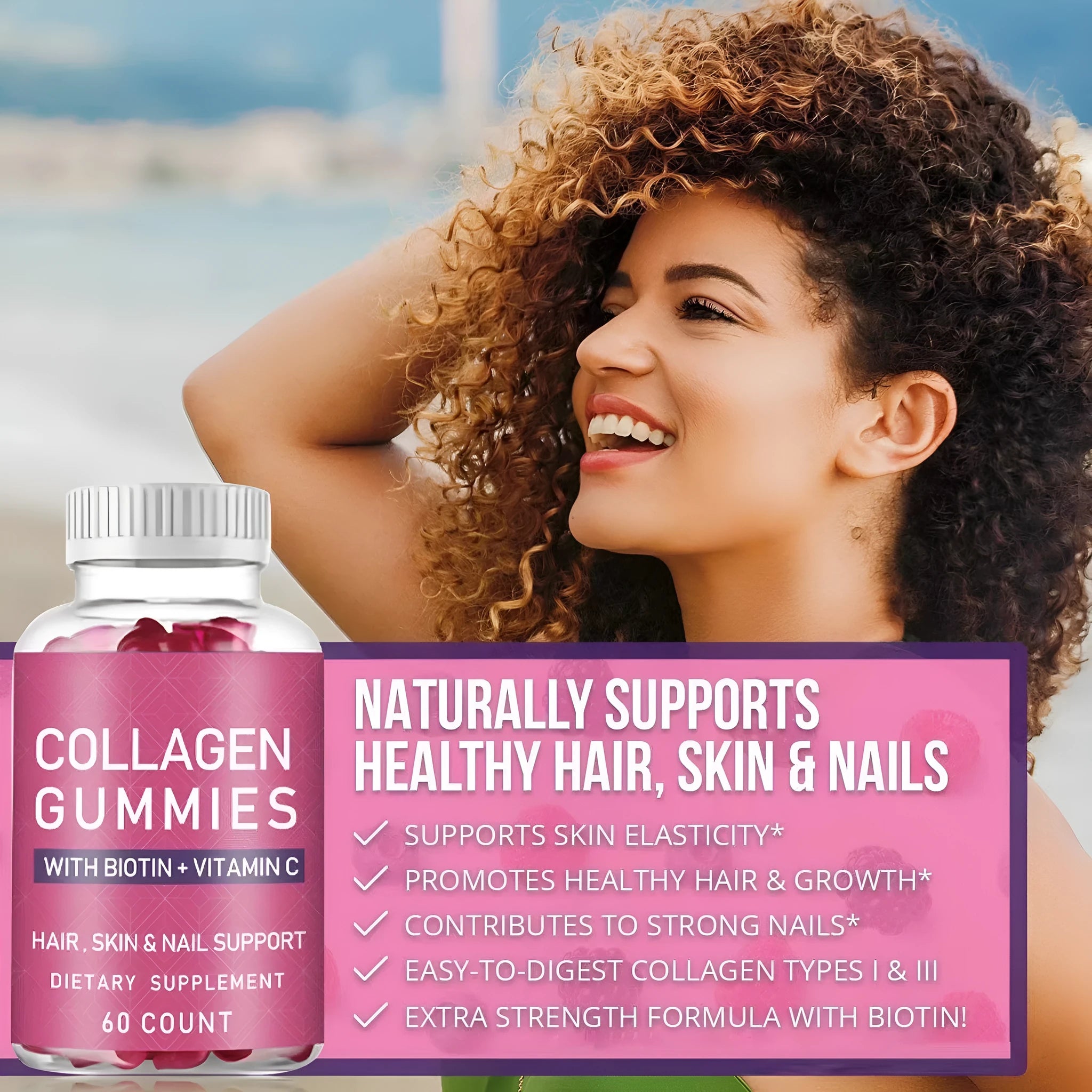 Collagen Gummies soft candy dietary supplement 60 capsules