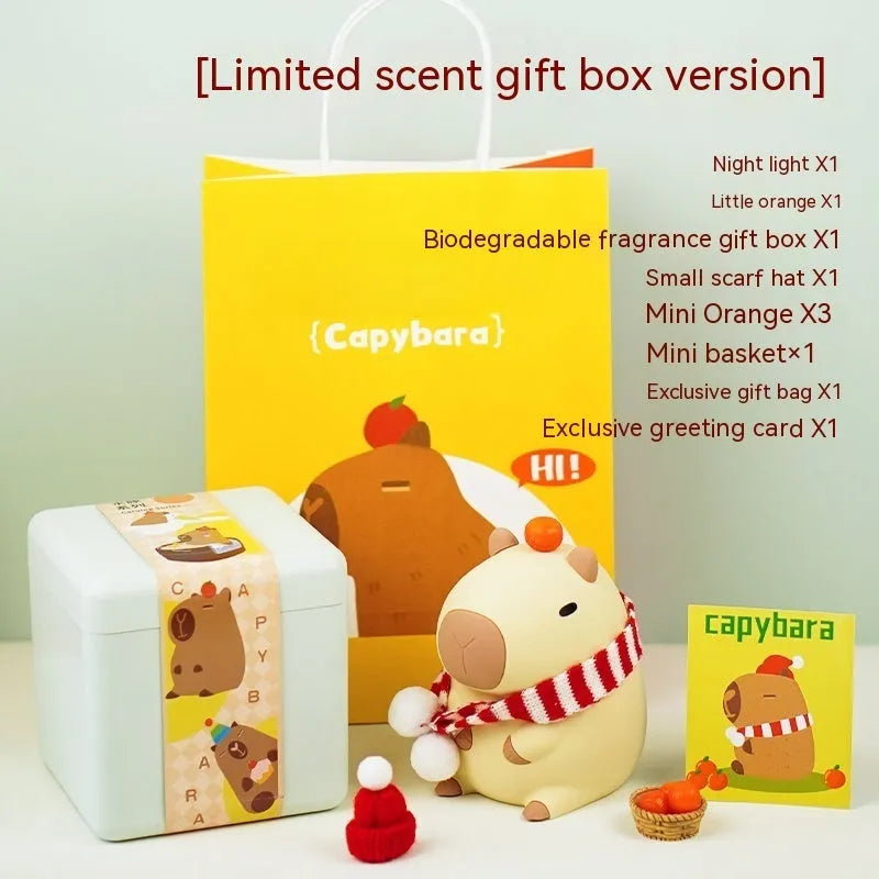 Capybara silicone night lamp with LED light and USB charging cable