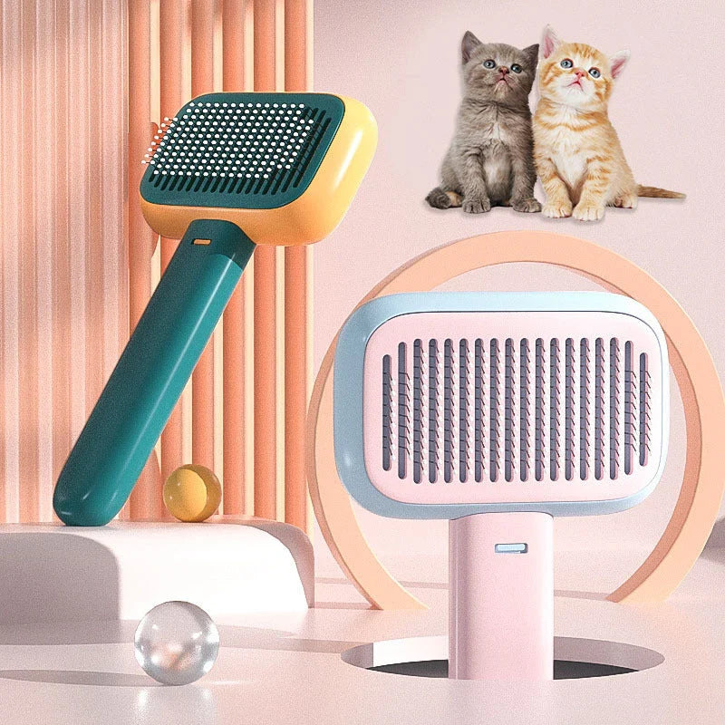 Premium Grooming Comb for Pets - Multifunctional Hair Brush for Dogs and Cats in Grey, Pink, and Green Colors