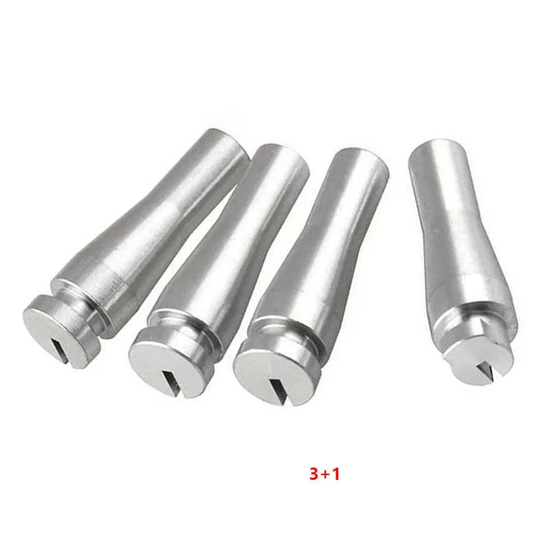 Four silver aluminium cab rear latch cables for Ford F150 F250 F350 truck lock repair kit.
