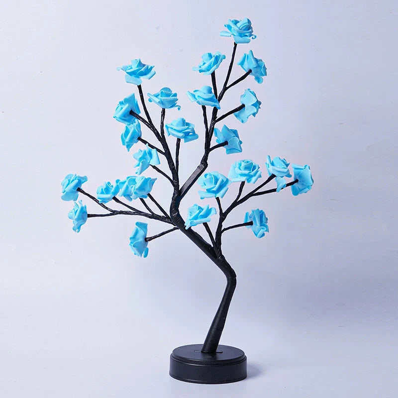 Elegant Flower Tree Desk Lamp with mesmerizing 3D rose design, providing cozy ambient lighting for home and office decor