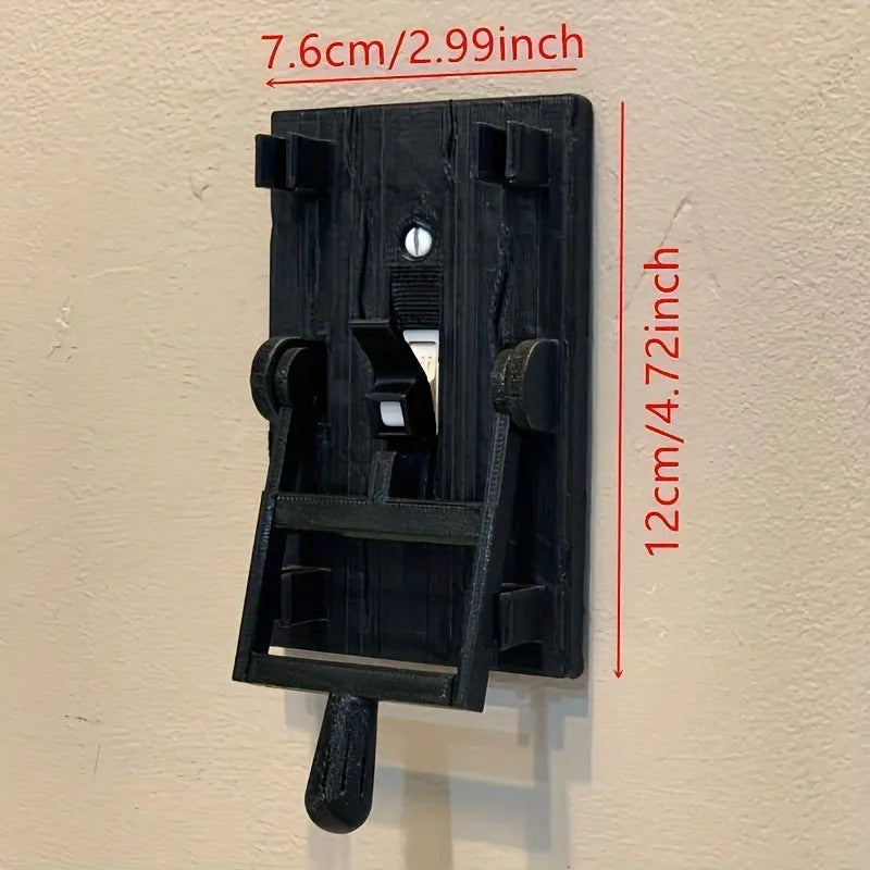 Retro-style decorative light switch plate with single control toggle, made from white PLA material.