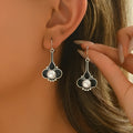 Silver retro fashion creative women's earrings with electroplated finish and alloy construction