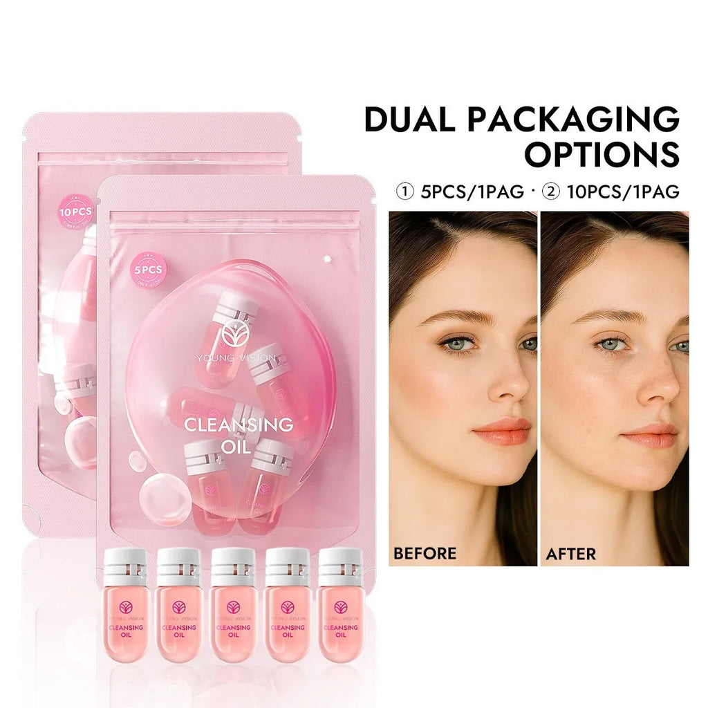 Disposable cleansing oil travel pack with 2ml sachets for portable makeup removal