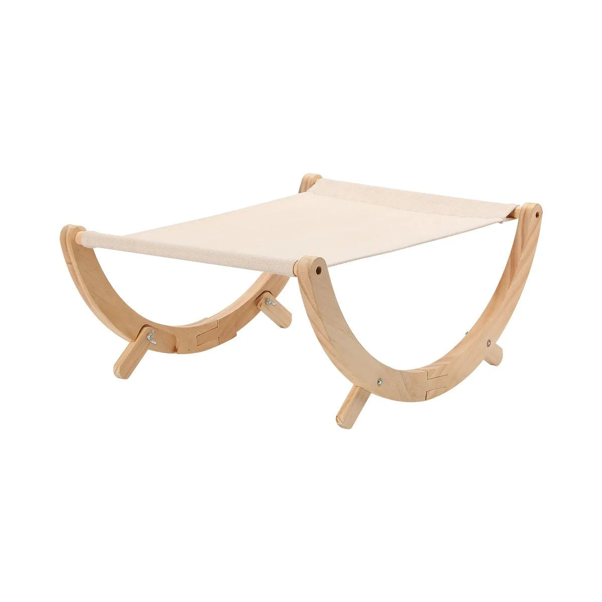 Solid wood foldable cat shaker bed hammock with canvas plush cushion