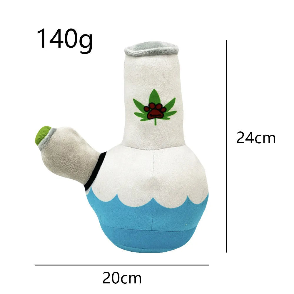 24cm plush dog toy with printed picture designs for biting-resistant play