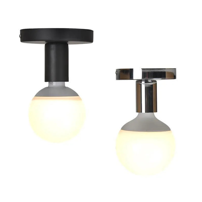 Nordic iron ceiling light in black finish for hallway or corridor use with 220V
