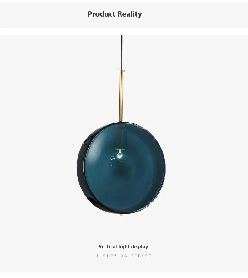 Modern minimalist glass single-head droplight pendant ceiling lamp, 280mm, 220V, 5 Watt warm light, horizontal or vertical style.