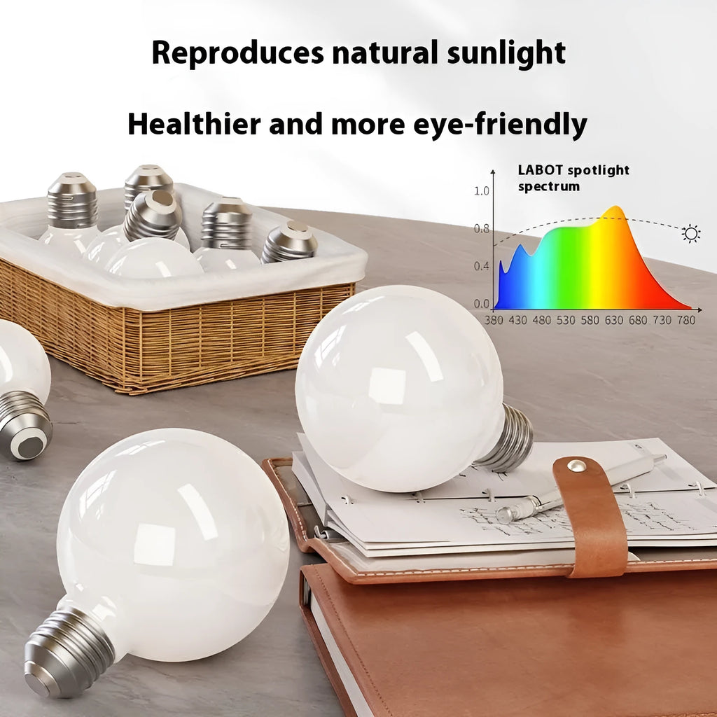 E27 LED screw bulb in 3W to 15W with warm, neutral, white or tricolour light and IP20 rating for bedroom use.
