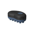 Silicone shampoo brush massage comb in pink, with silicone bristles and plastic handle, includes 125ml chamber for ice compress therapy