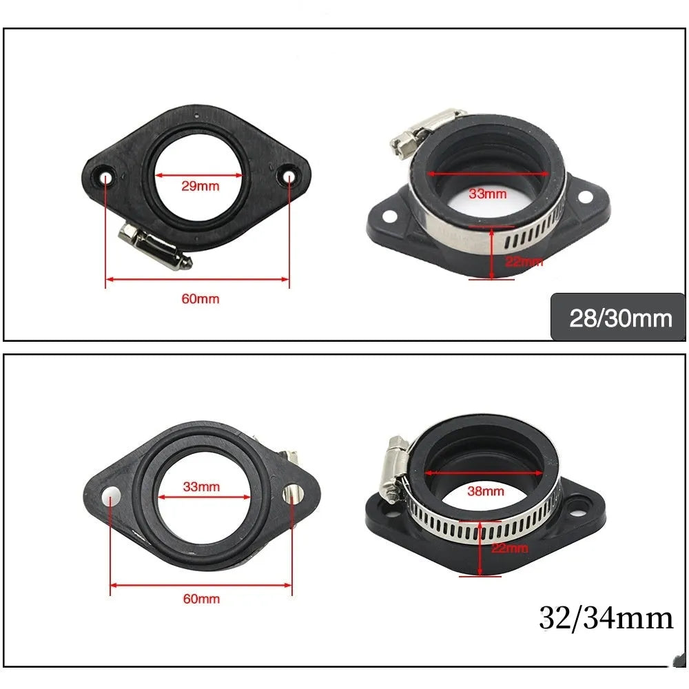 Carburetor intake manifold adapter 33mm 38mm for PWK PE KEIHIN ATV UTV