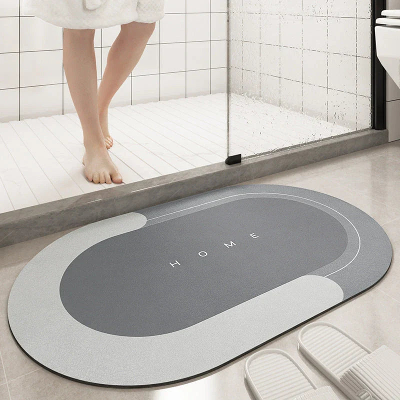 A cozy, soft, and stylish bathroom floor mat that provides comfort and safety for your feet