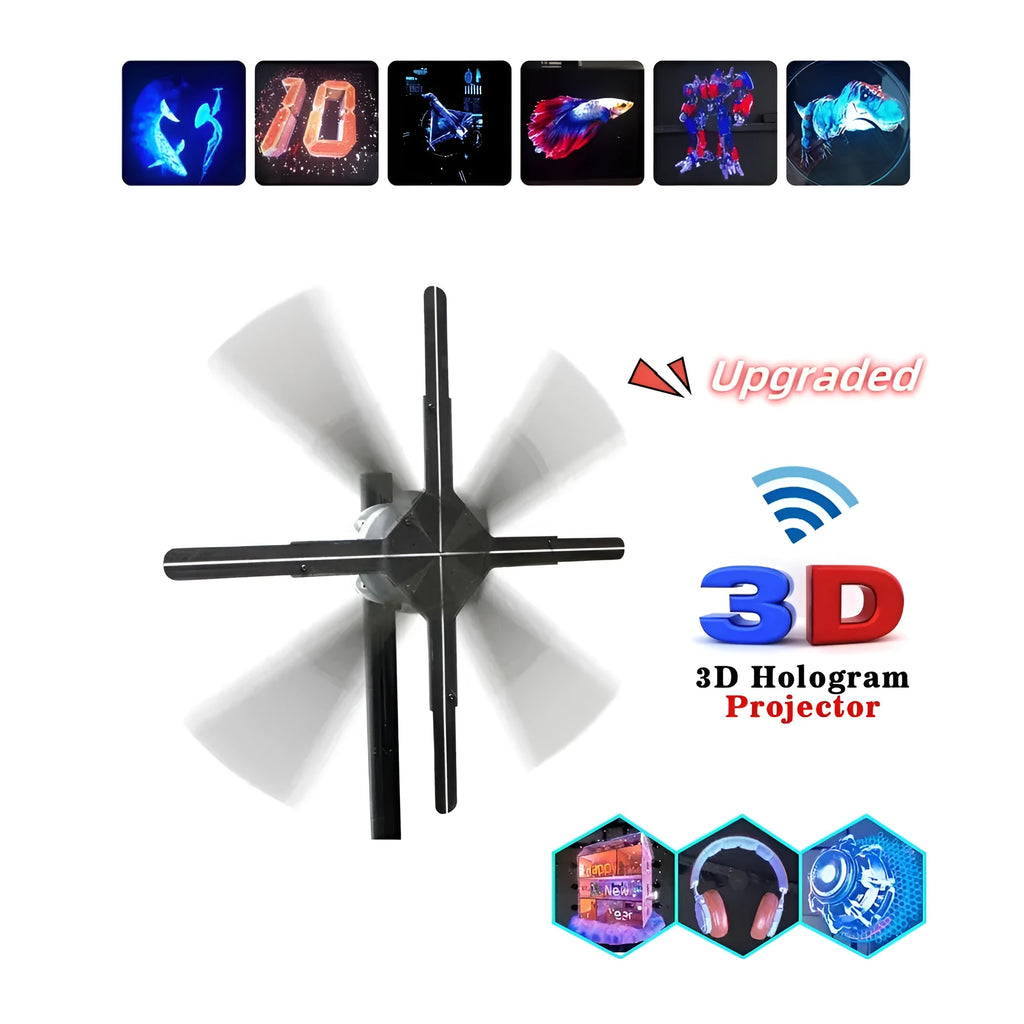 Naked eye 3D holographic advertising machine with 42cm fan screen display