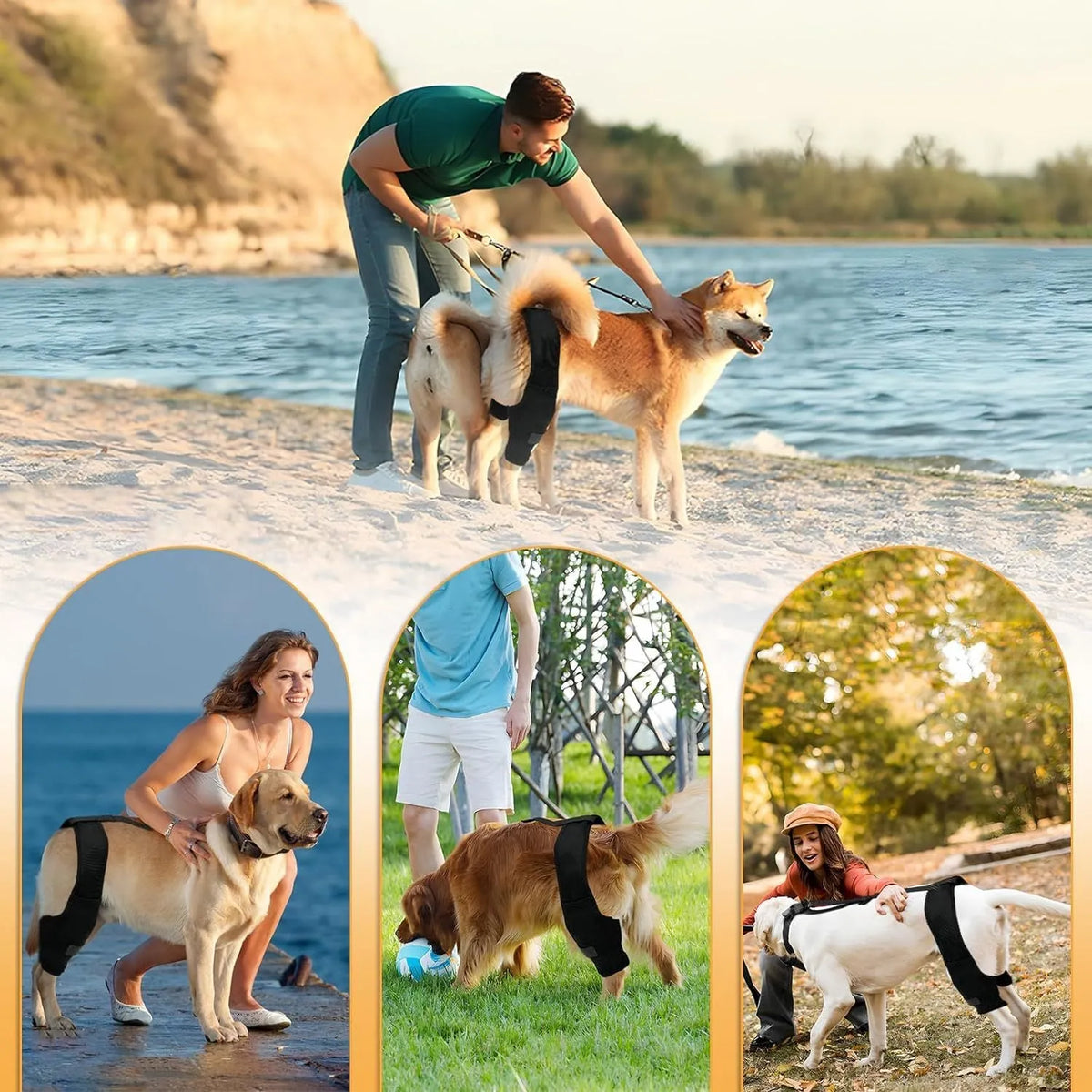 Dog leg protector knee brace with auxiliary belt elastic bandage for joint support
