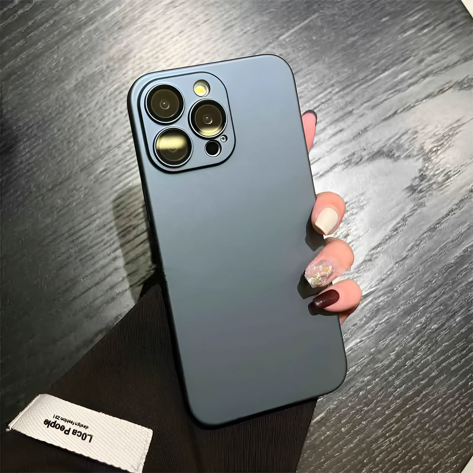 Ultra-thin frosted PC phone case in Haze Blue compatible with iPhone models